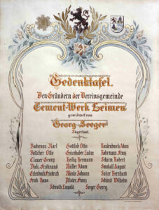 Gründertafel 1903